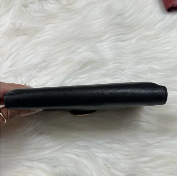 Longchamp Vintage Black Leather large Bi-Fold Coin Credit Card Wallet - Picture 10 of 12